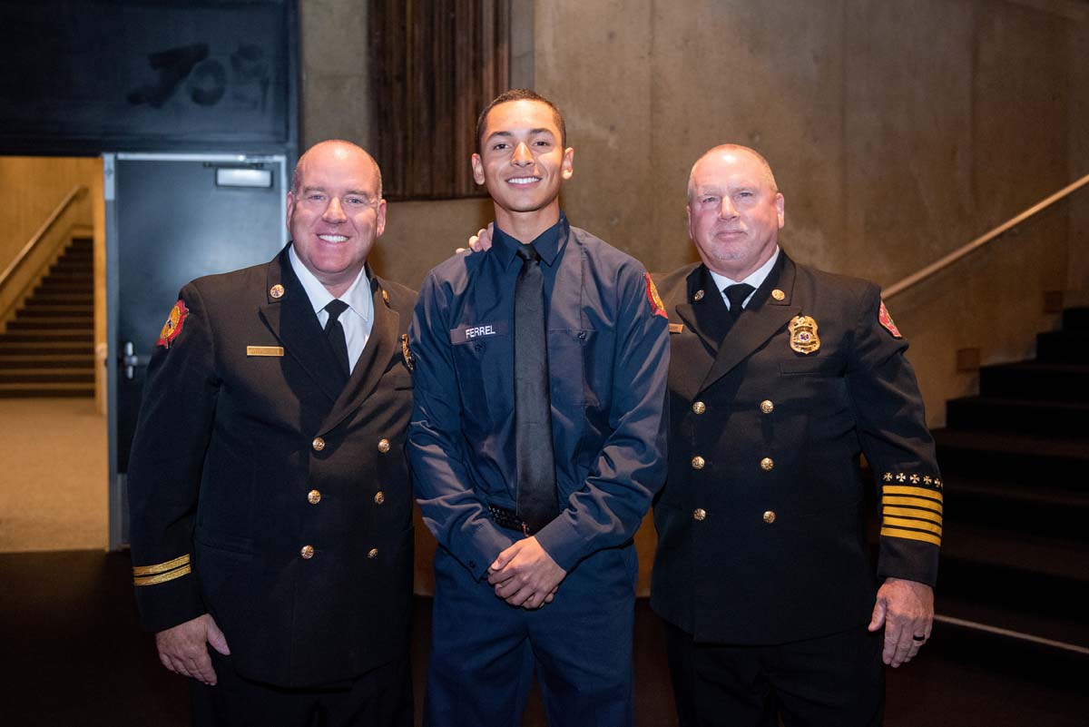 People enjoying the Fire Academy graduation