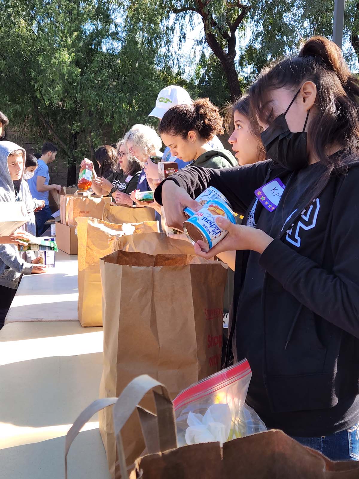 People at the food drive