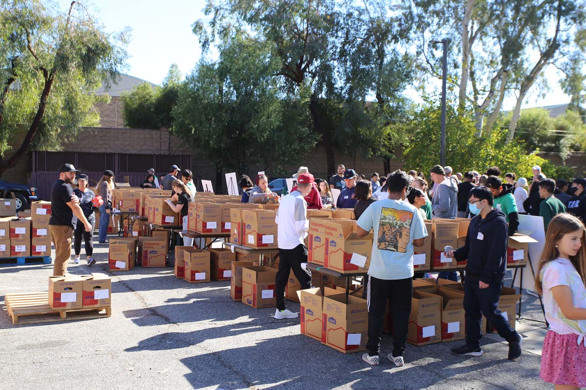 People at the food drive