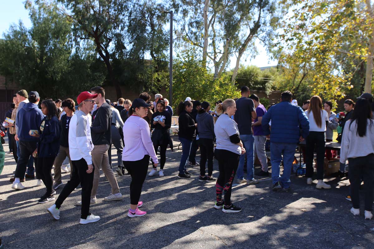 People at the food drive