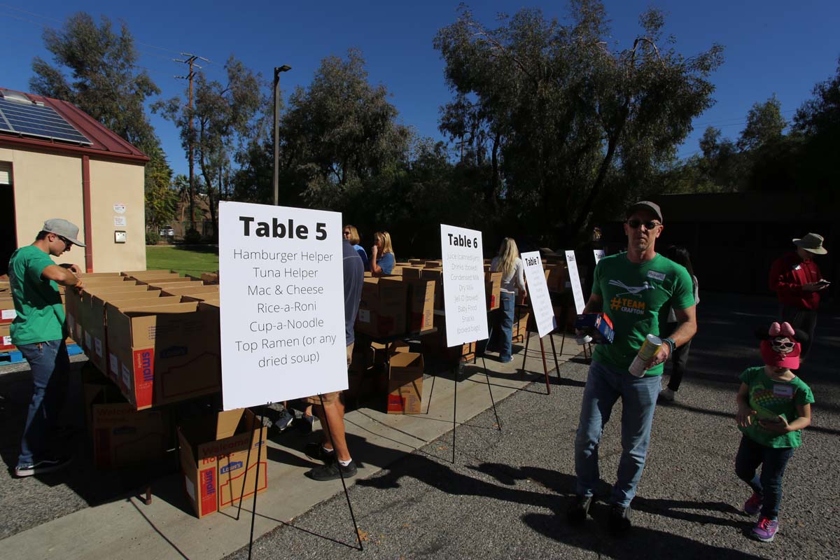 People at the food drive