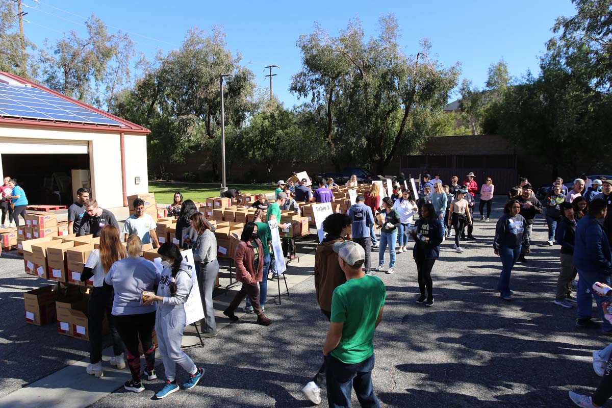 People at the food drive