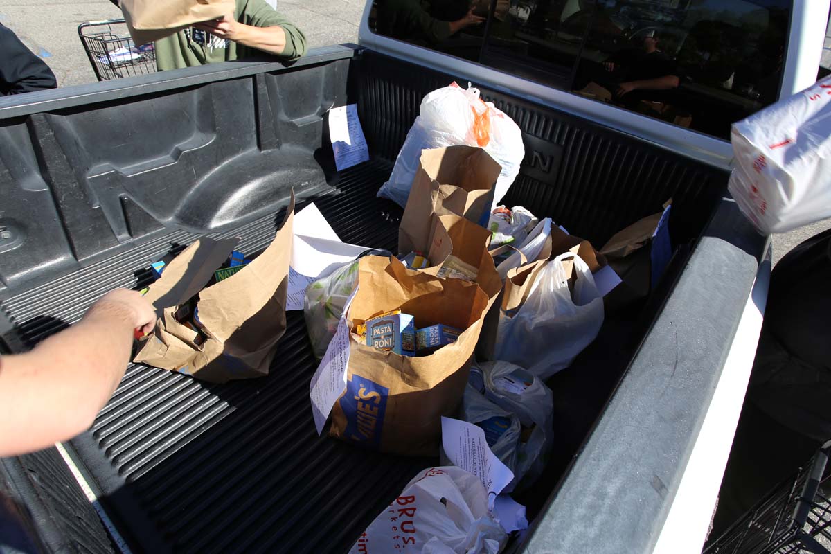 People at the food drive