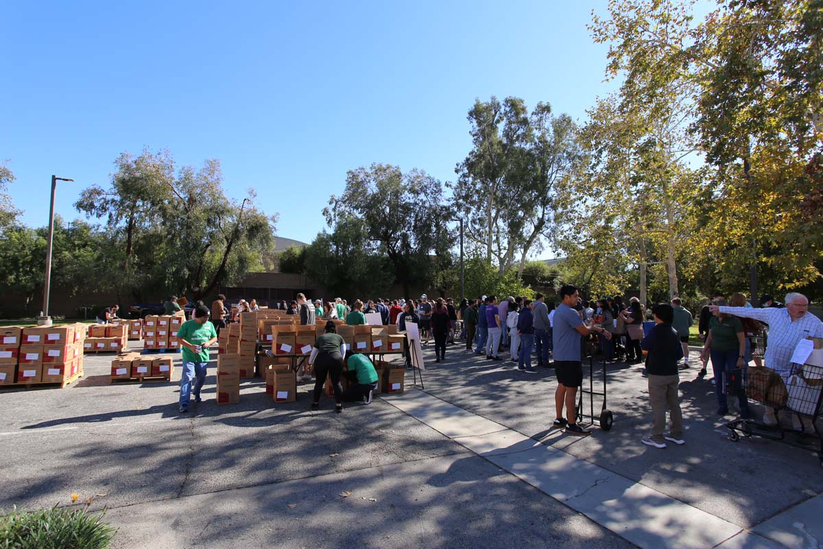 People at the food drive