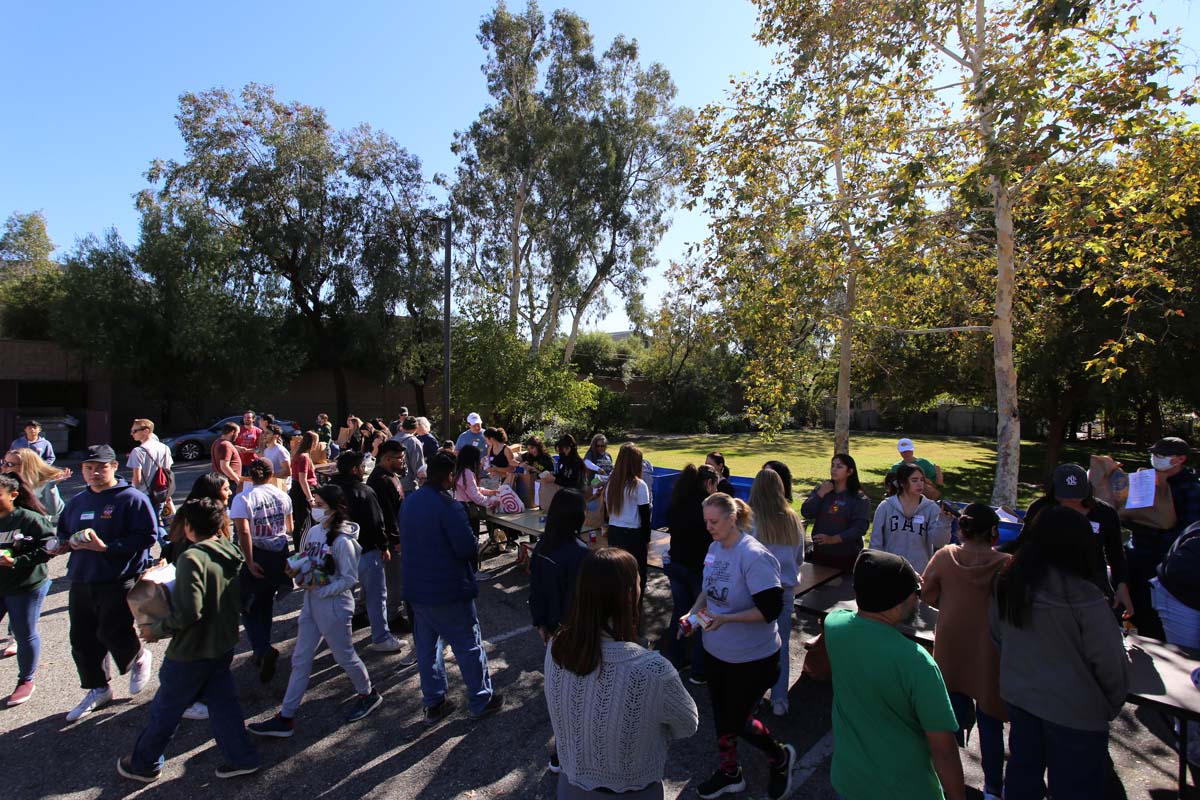 People at the food drive