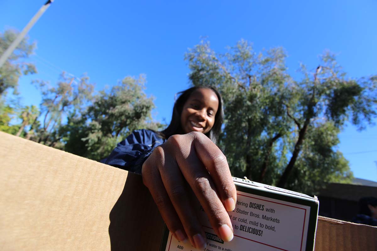 People at the food drive