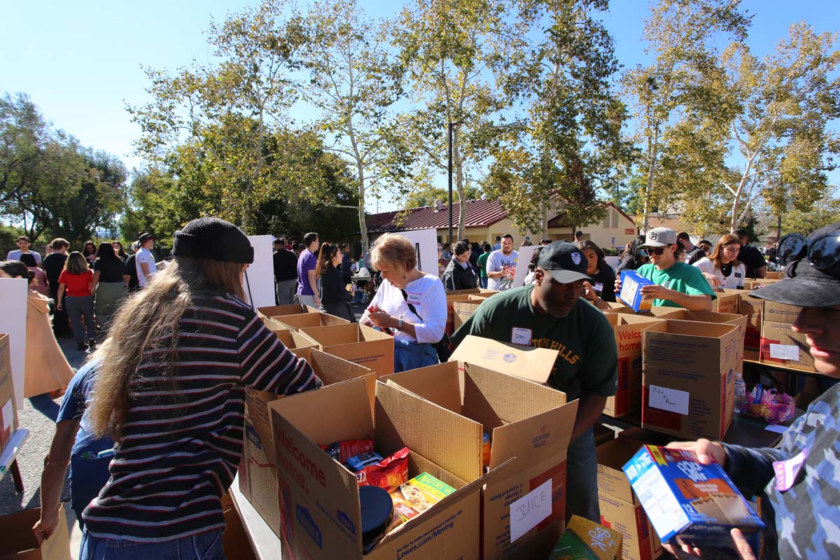 People at the food drive