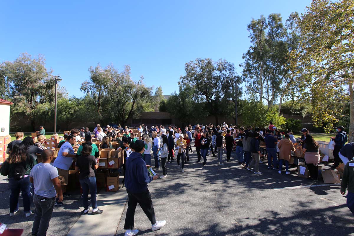 People at the food drive