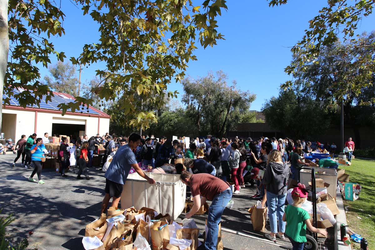 People at the food drive