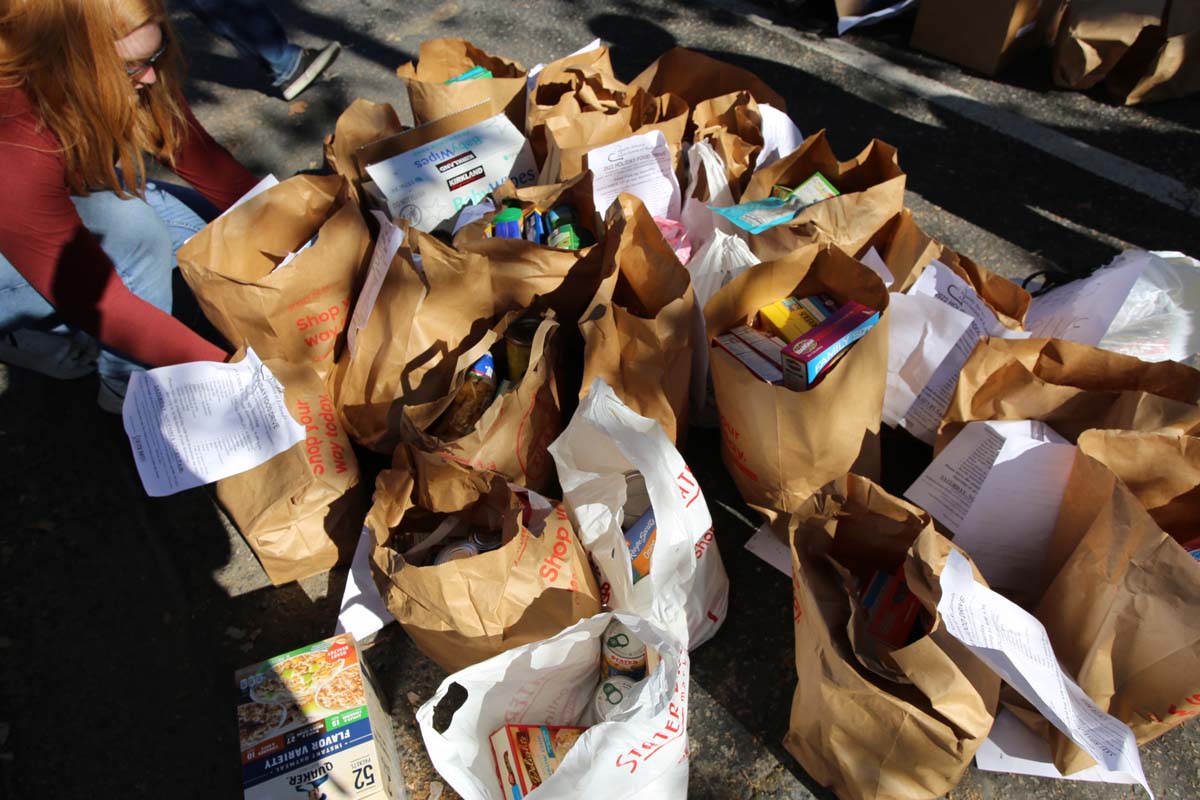 People at the food drive