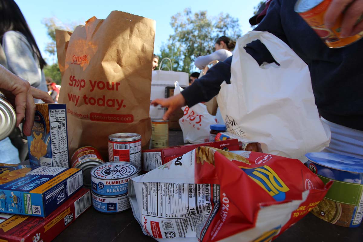 People at the food drive