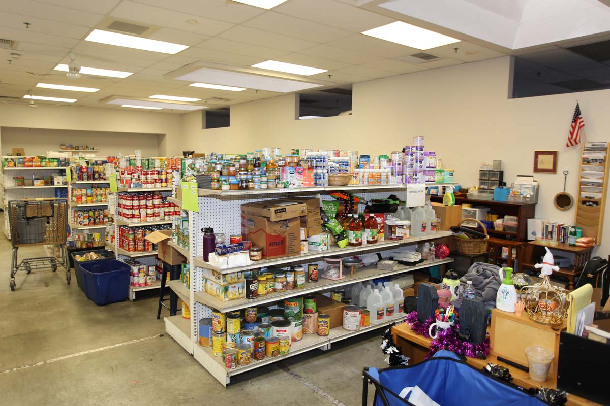 People at the food drive