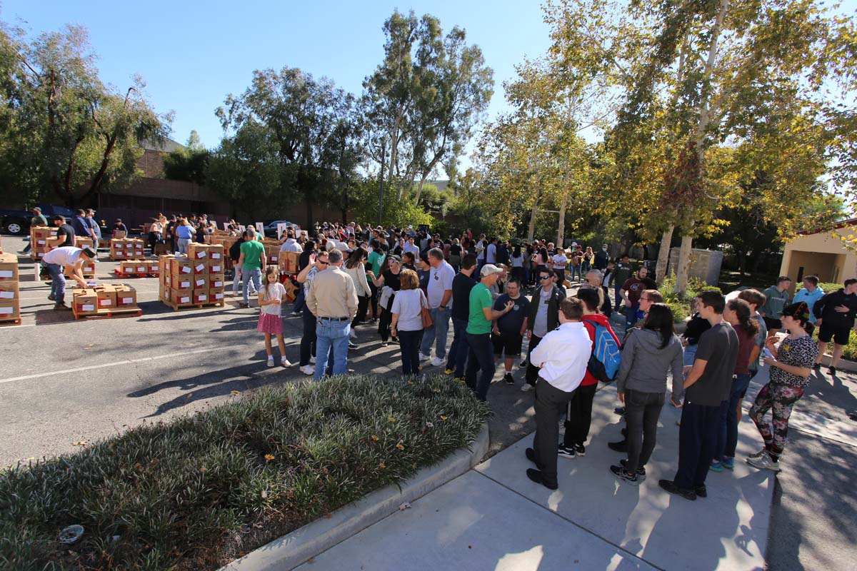 People at the food drive