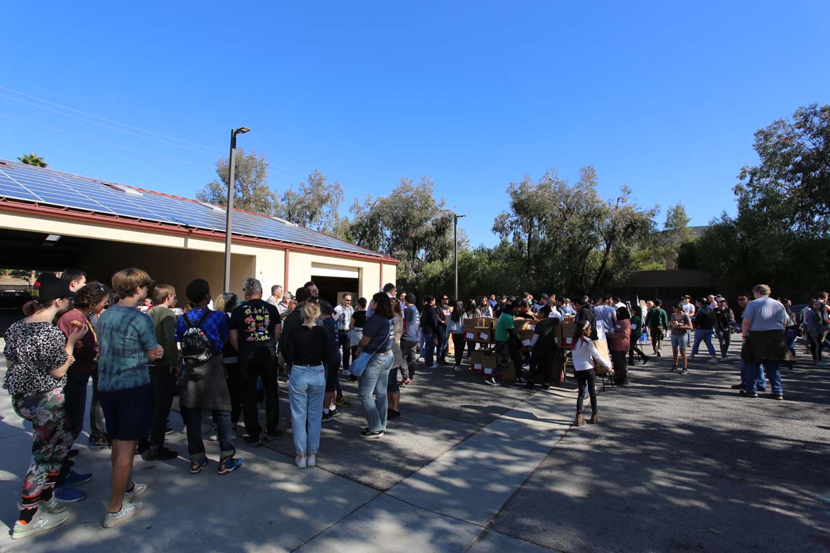 People at the food drive