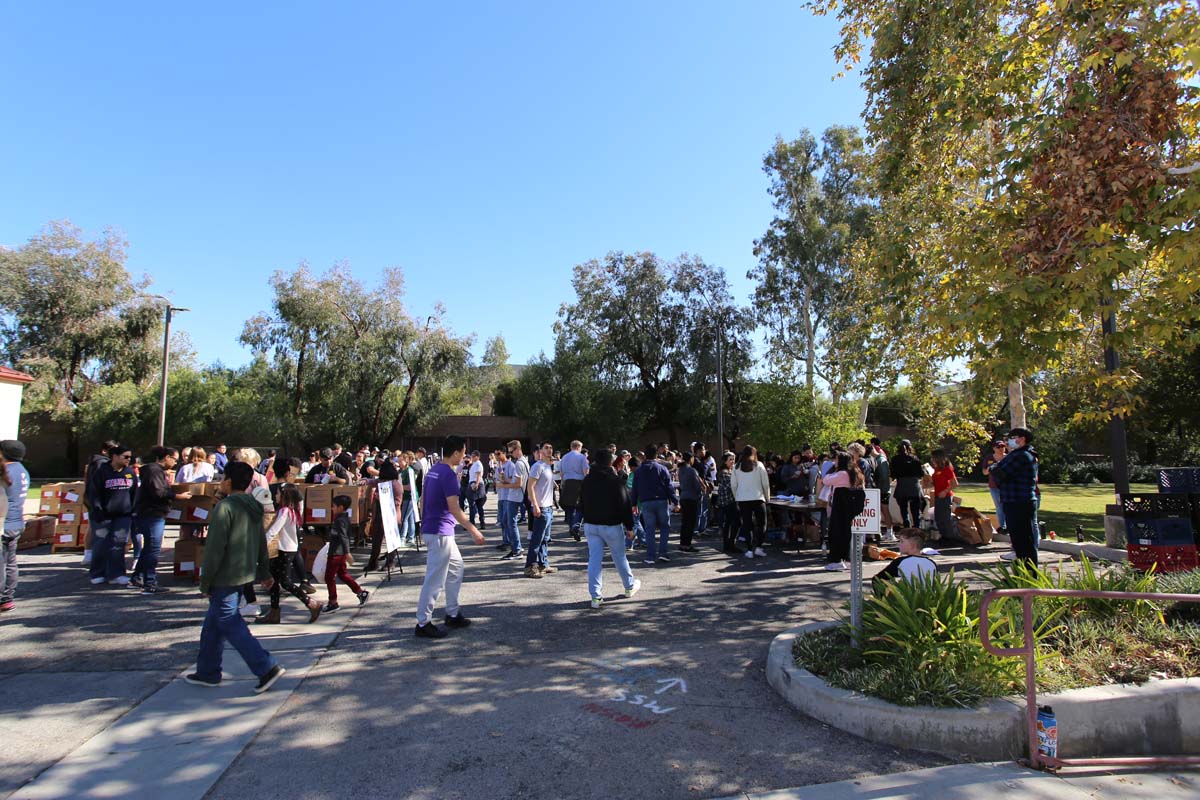 People at the food drive