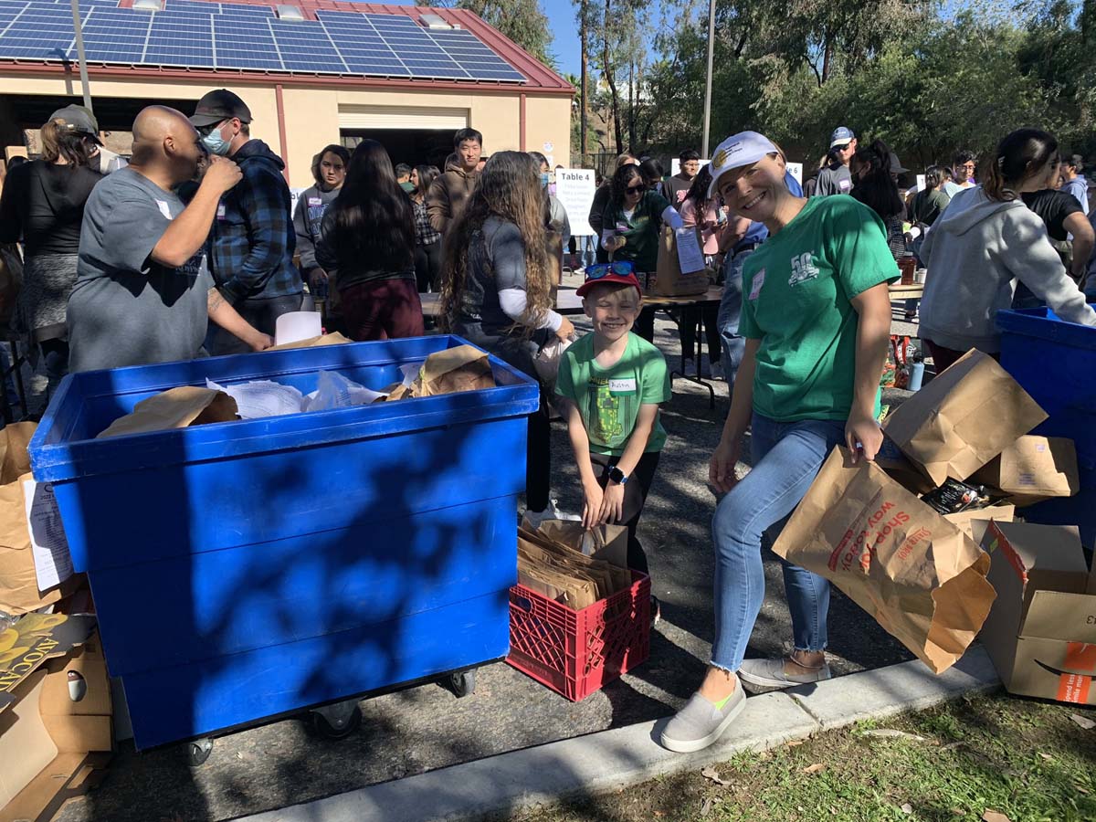 People at the food drive