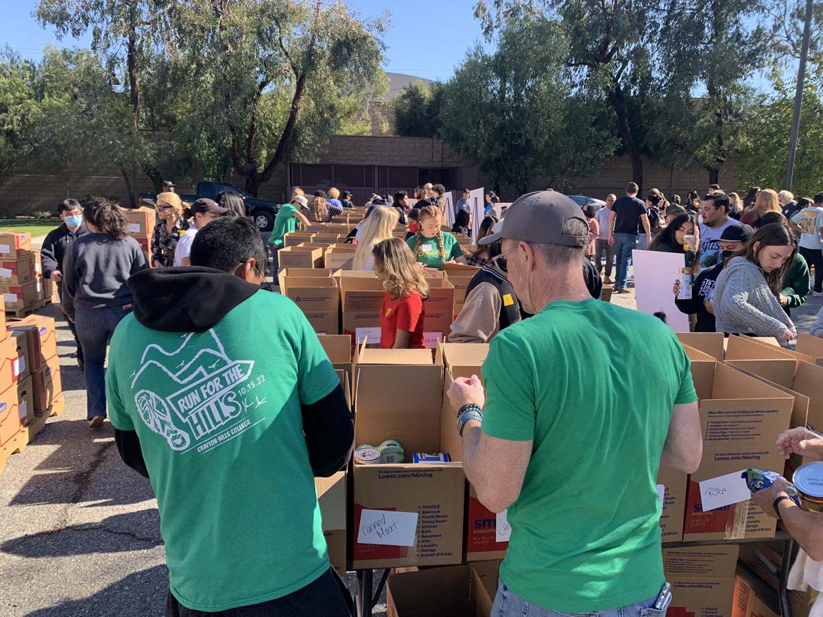 People at the food drive