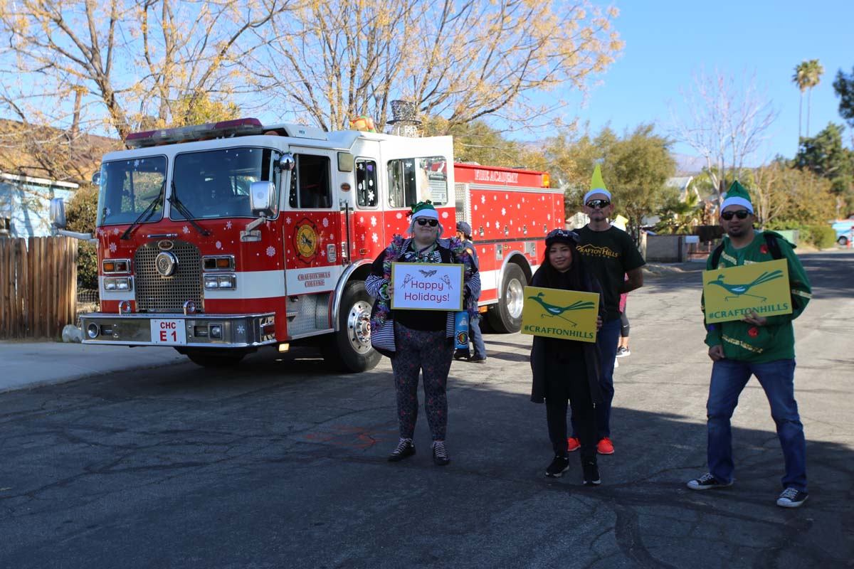 People enjoying the Yucaipa Christmas Parade