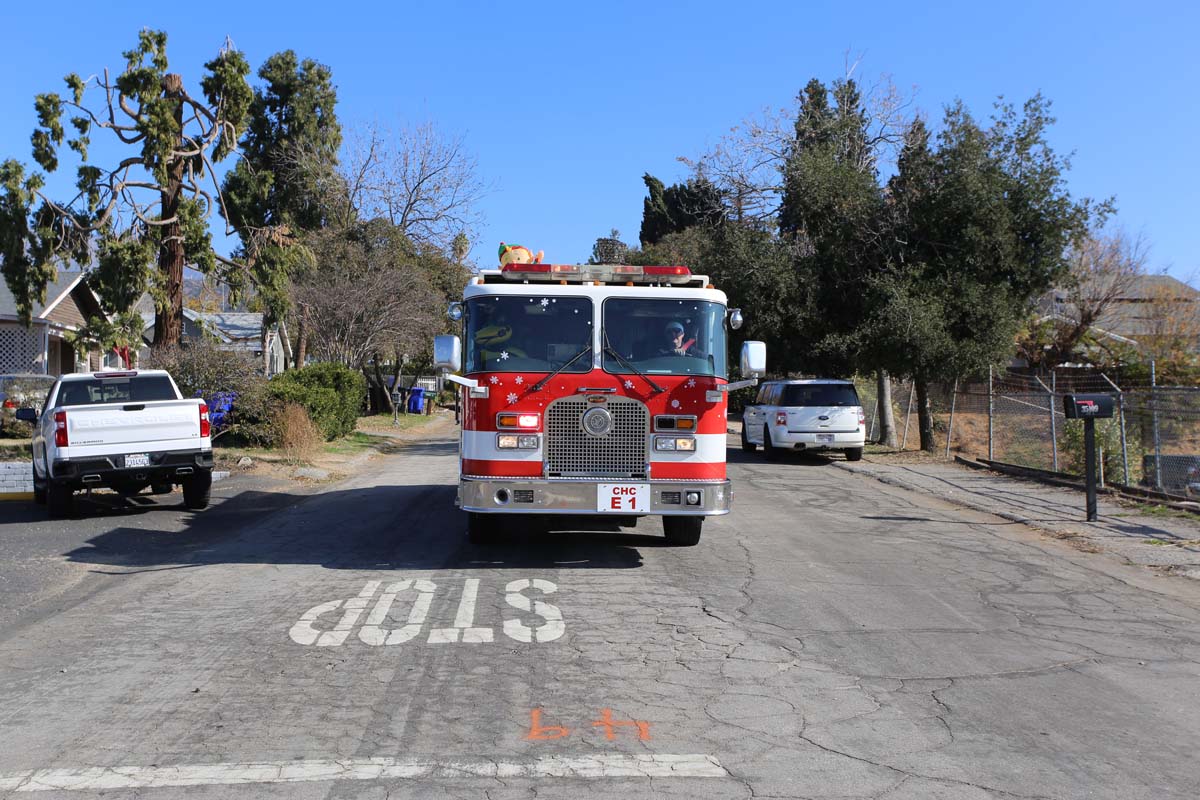 People enjoying the Yucaipa Christmas Parade