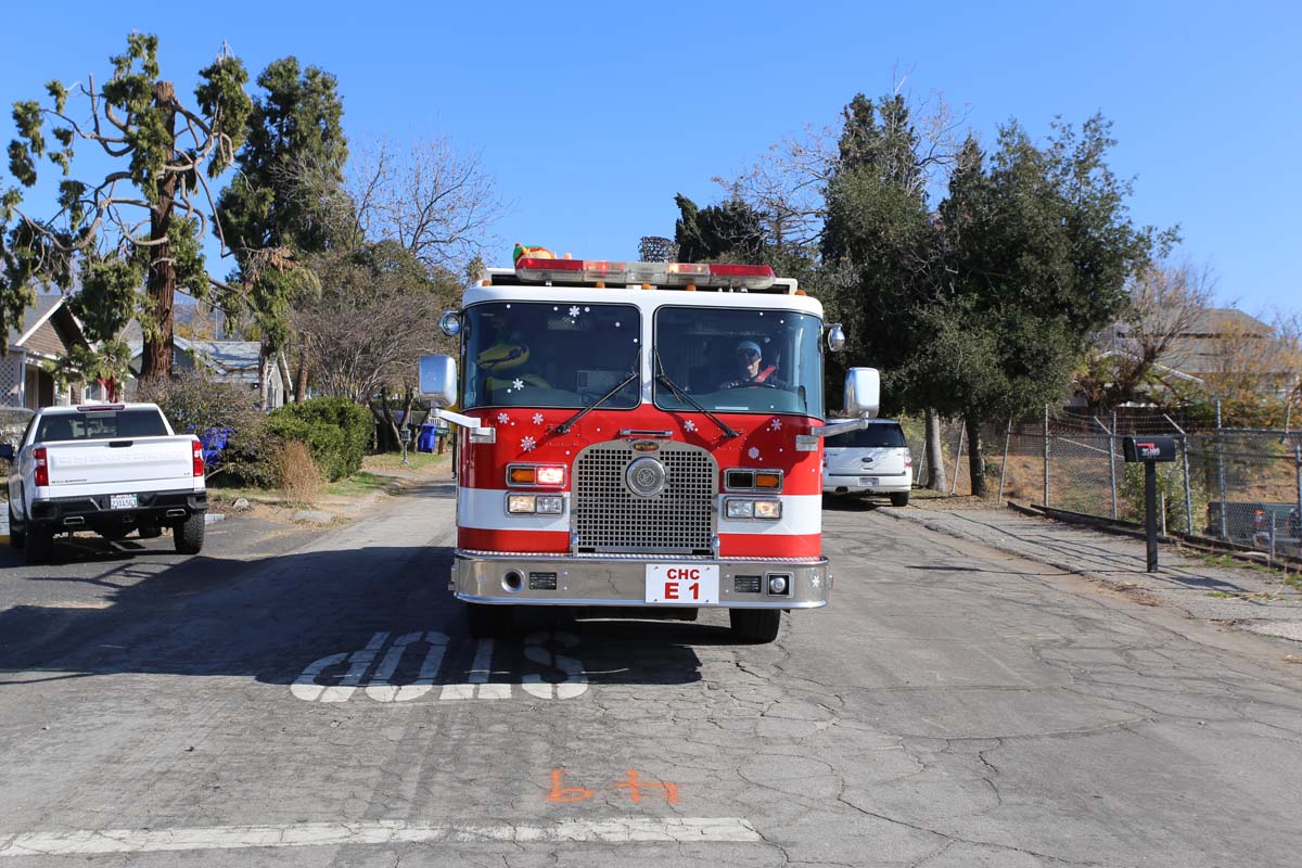 People enjoying the Yucaipa Christmas Parade