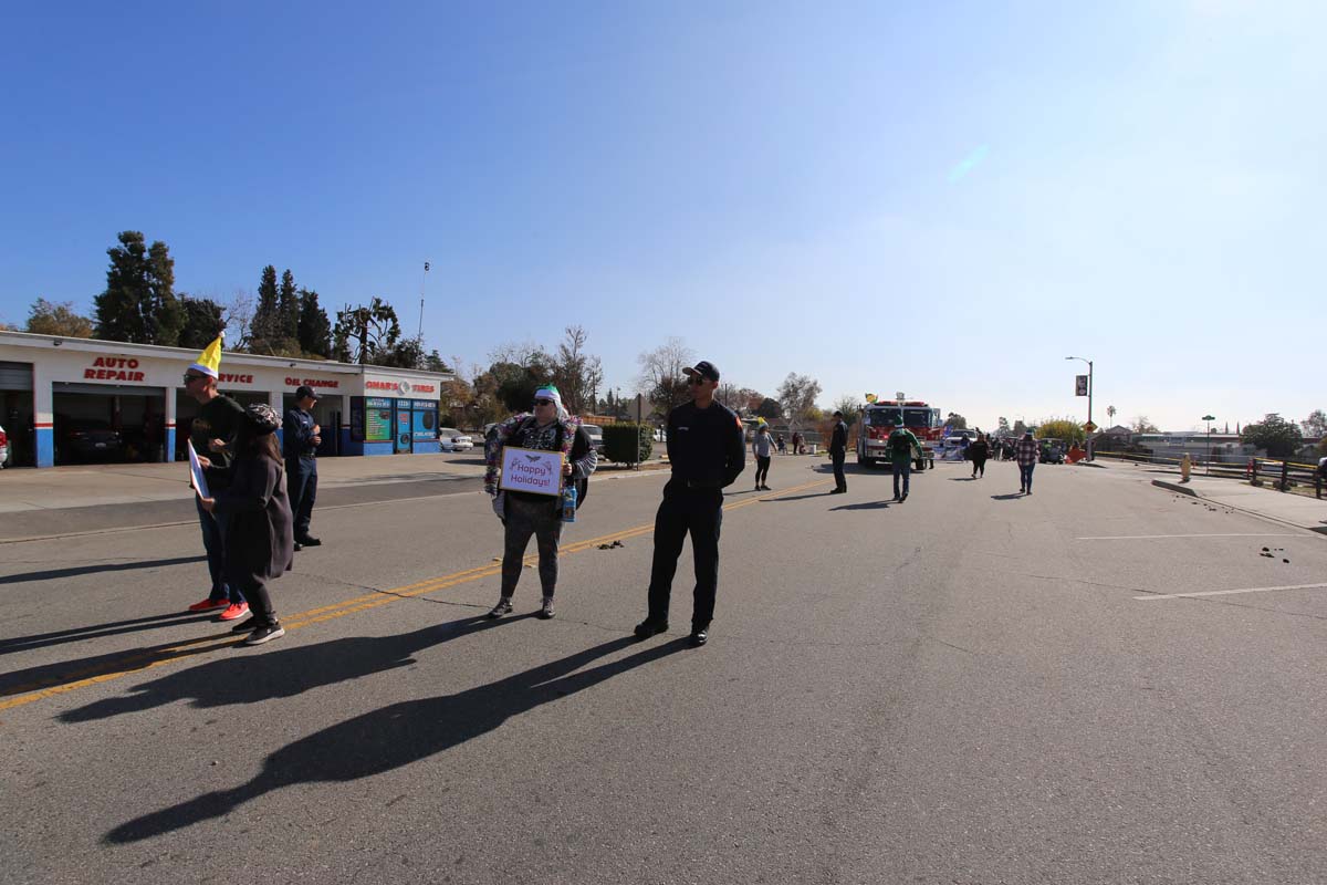 People enjoying the Yucaipa Christmas Parade