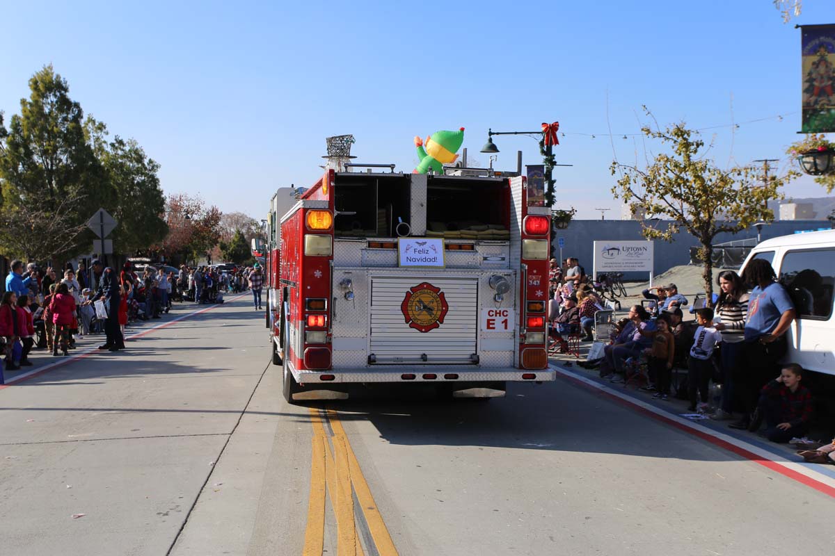 People enjoying the Yucaipa Christmas Parade