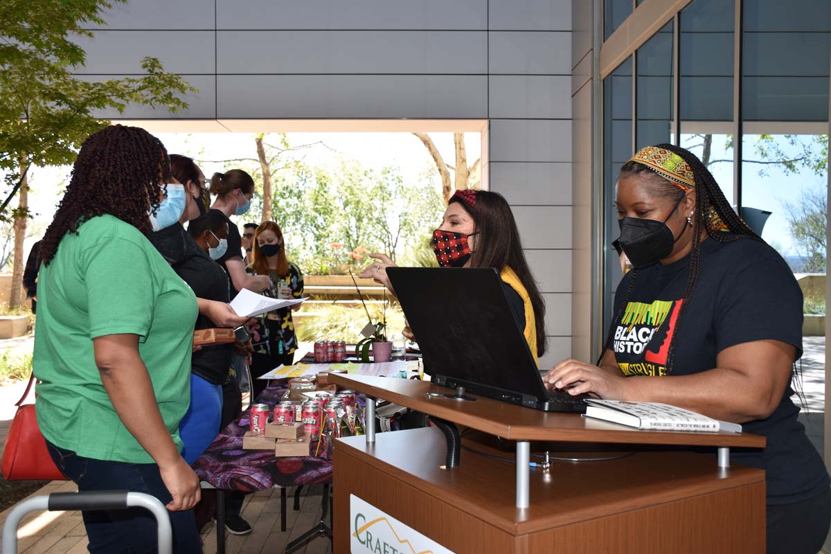 People enjoying Black History Month event