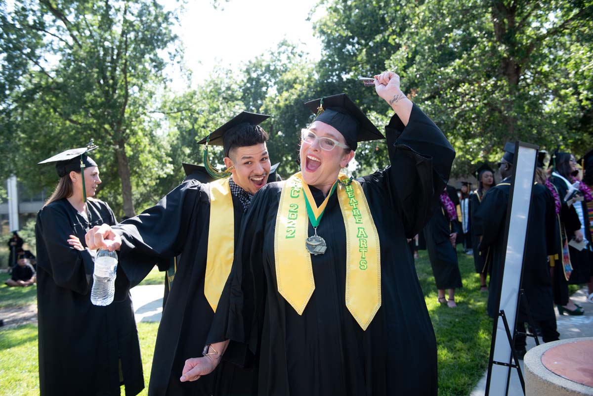 People enjoying Commencement