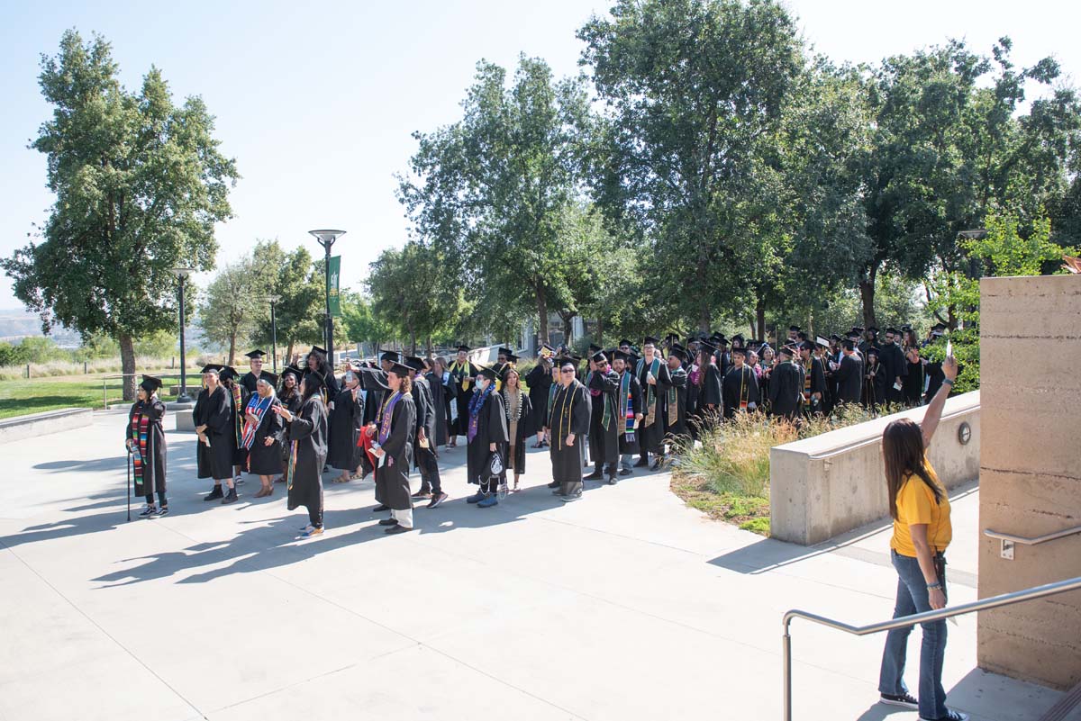 People enjoying Commencement