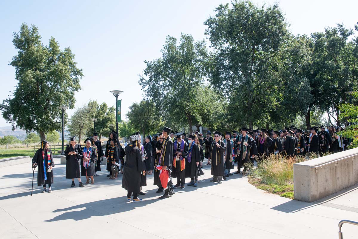 People enjoying Commencement