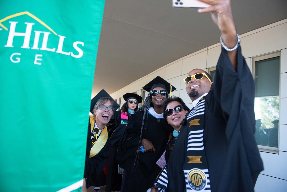 People enjoying Commencement