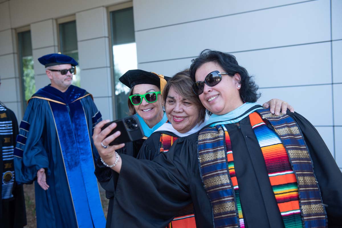 People enjoying Commencement