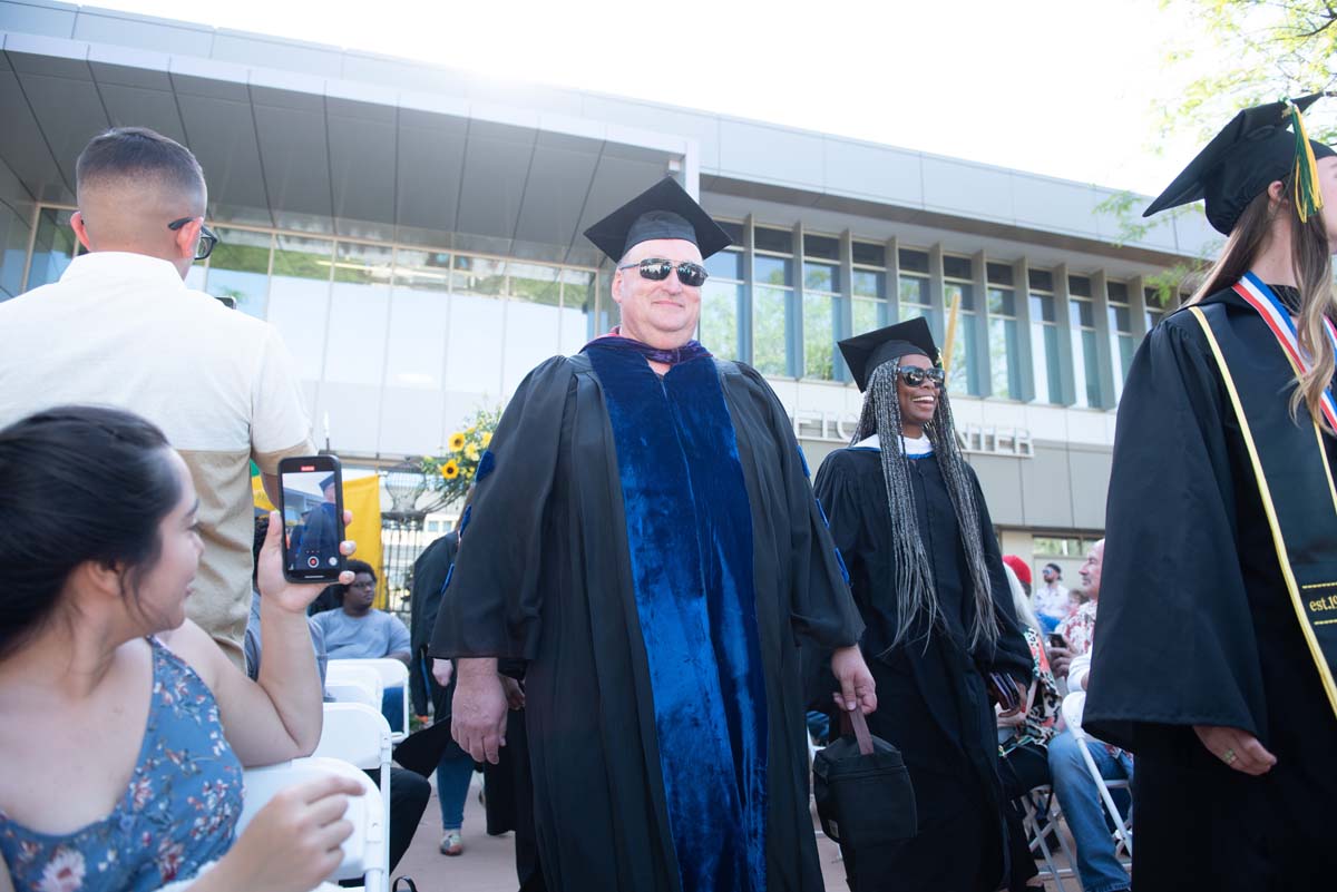 People enjoying Commencement