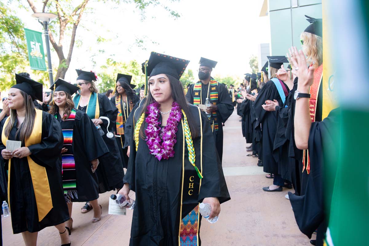 People enjoying Commencement