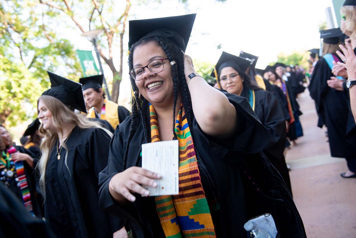 People enjoying Commencement