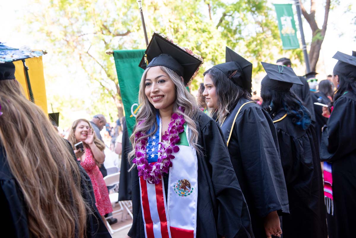 People enjoying Commencement