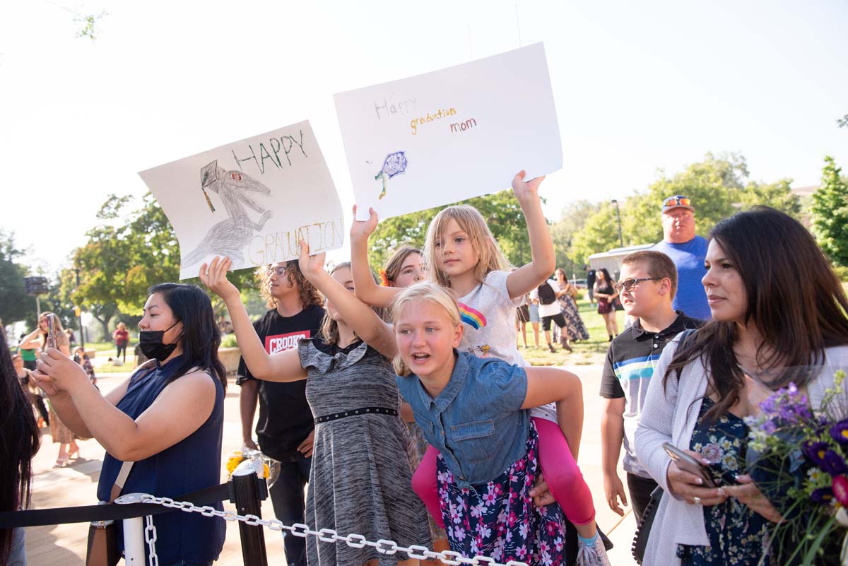 People enjoying Commencement