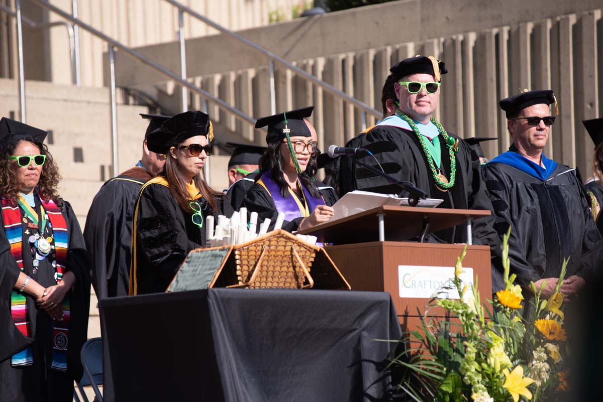 People enjoying Commencement