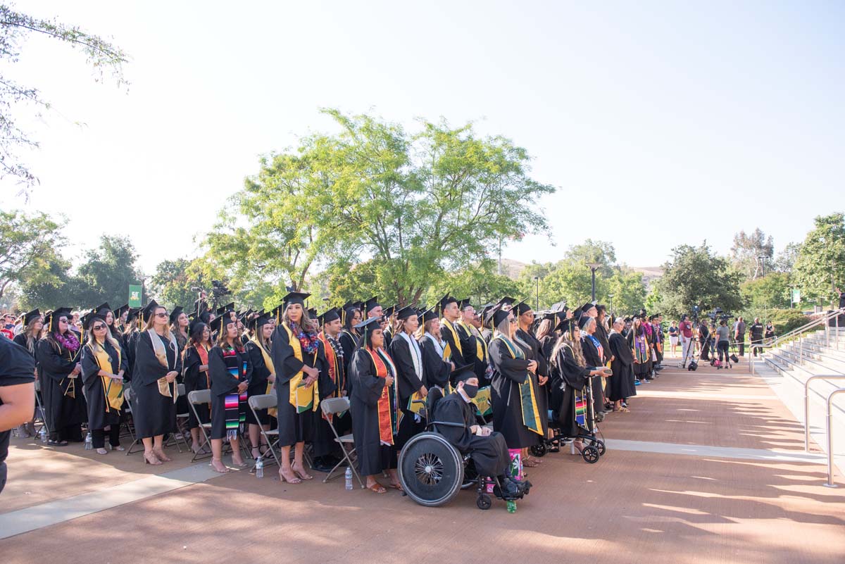 People enjoying Commencement