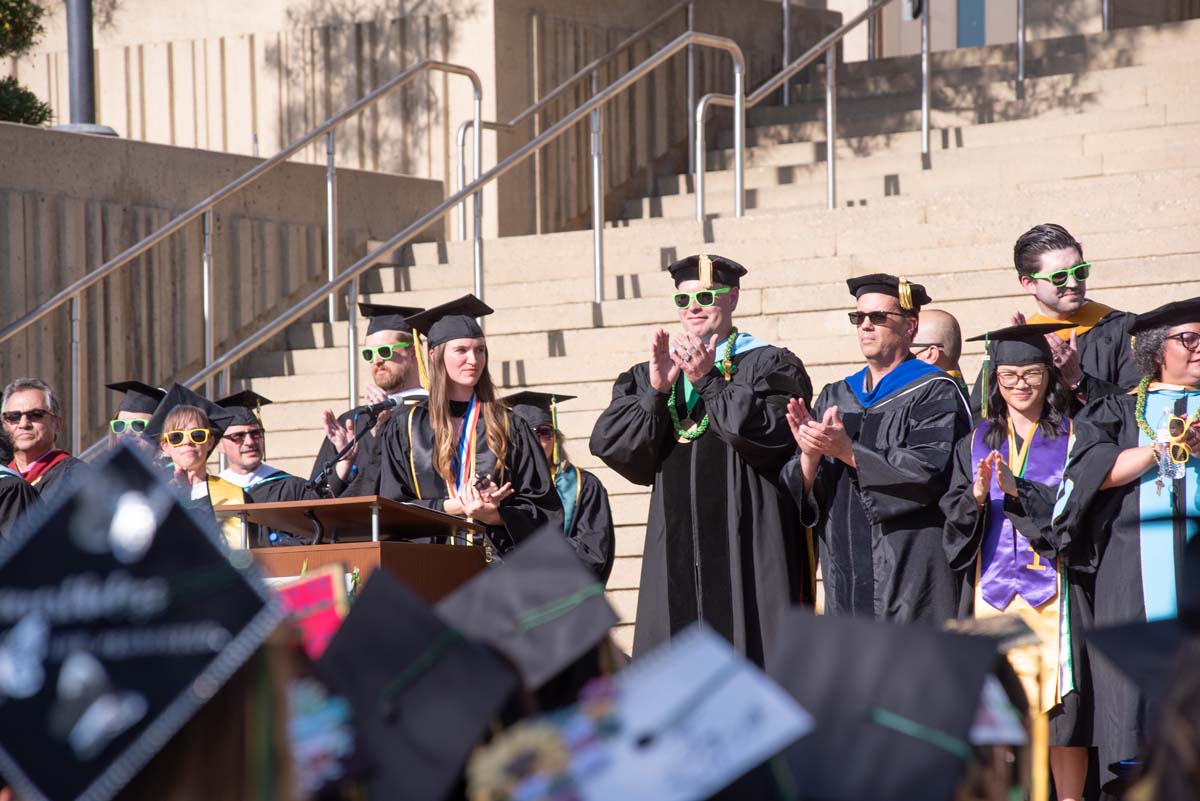 People enjoying Commencement