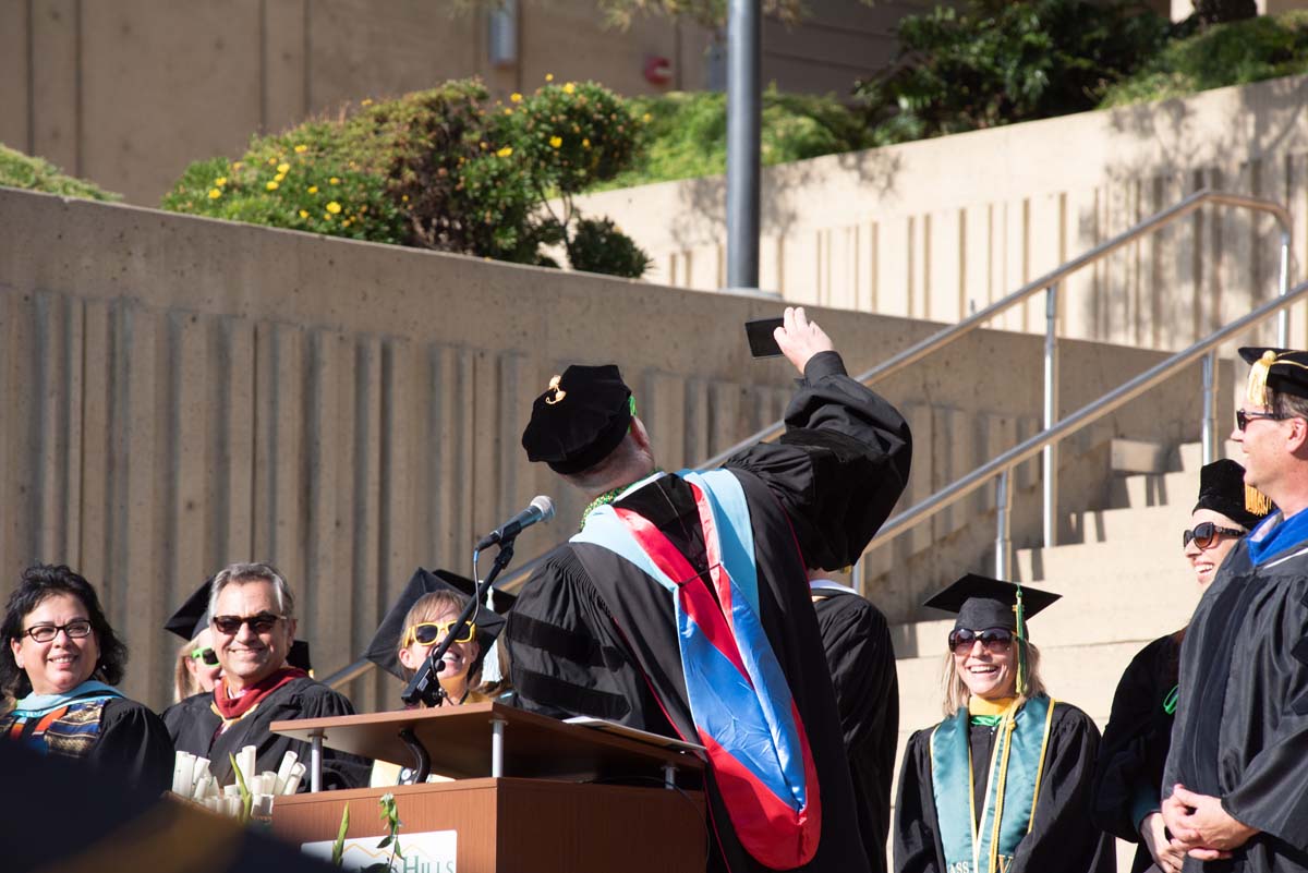 People enjoying Commencement