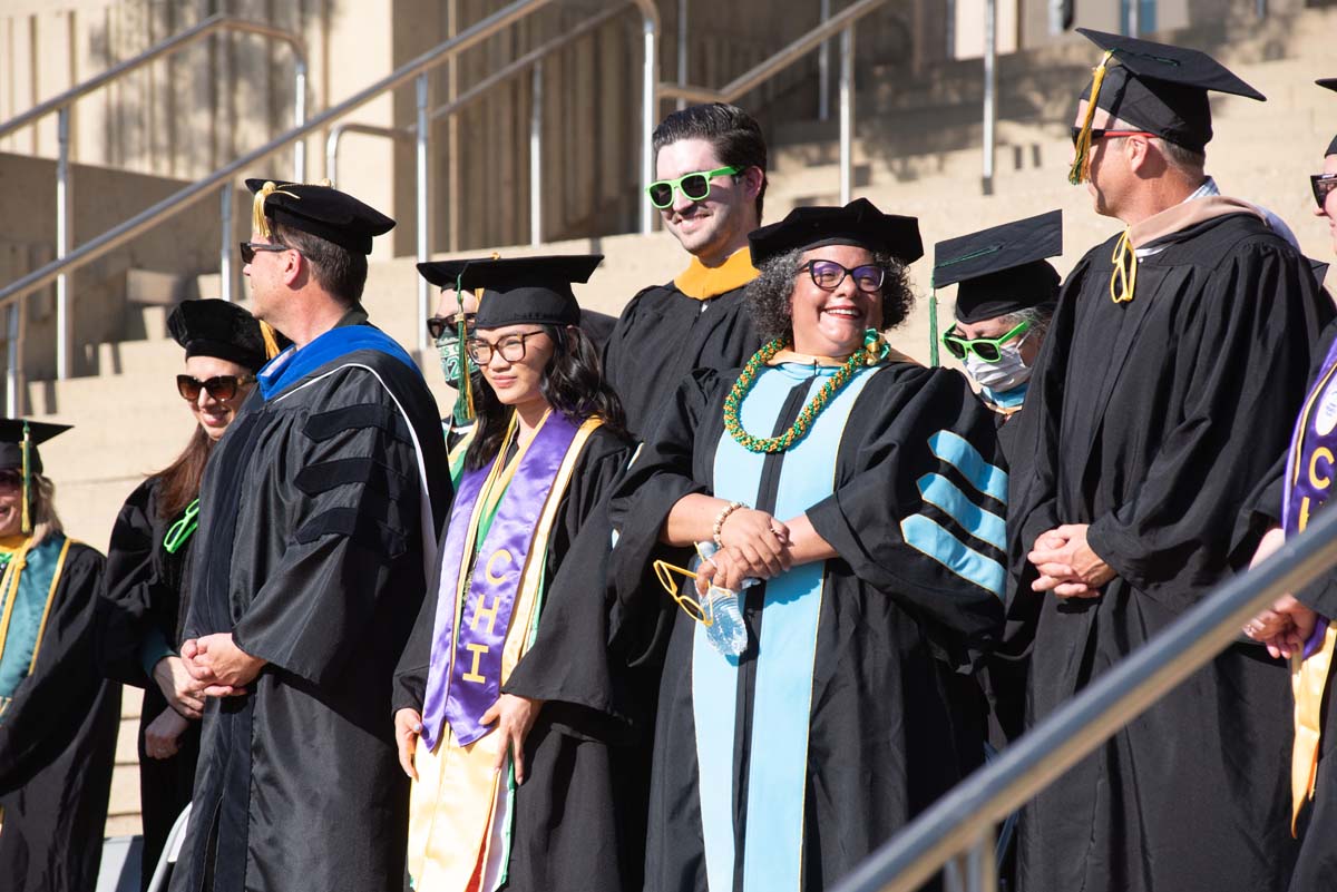 People enjoying Commencement