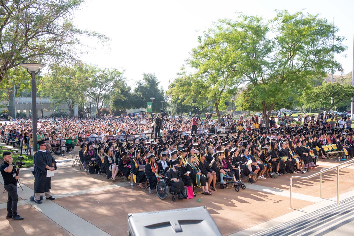 People enjoying Commencement