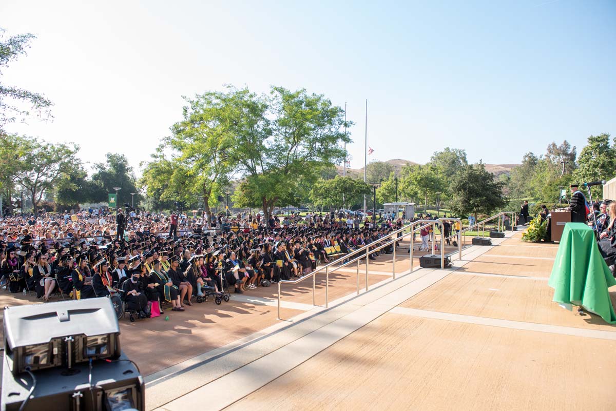 People enjoying Commencement