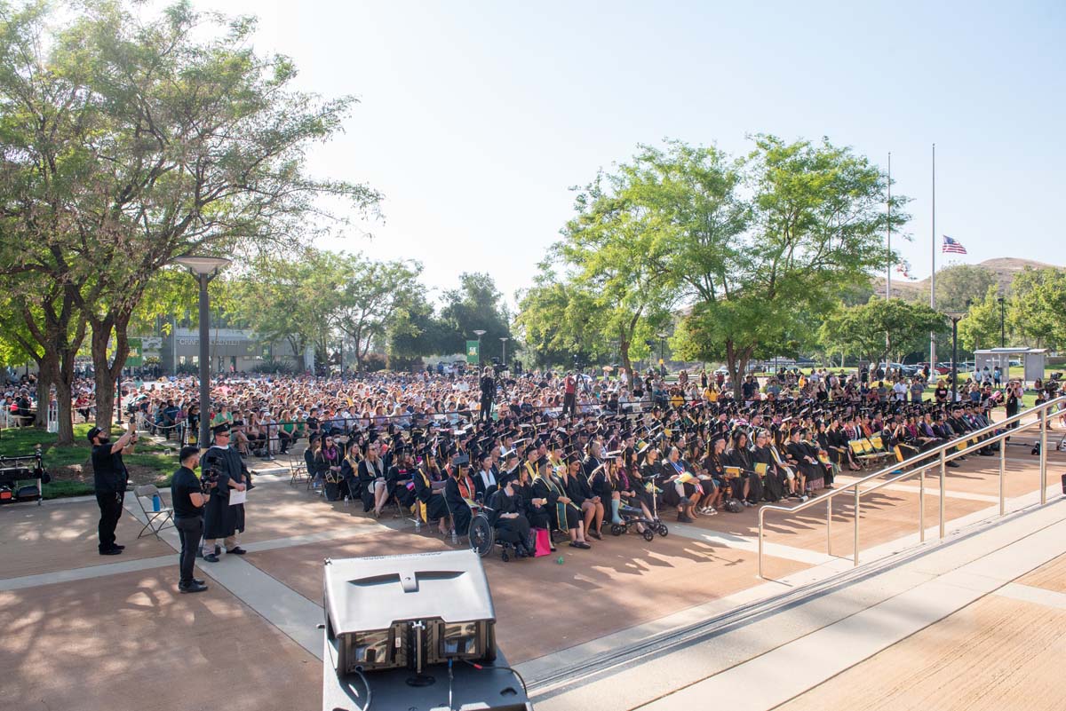 People enjoying Commencement