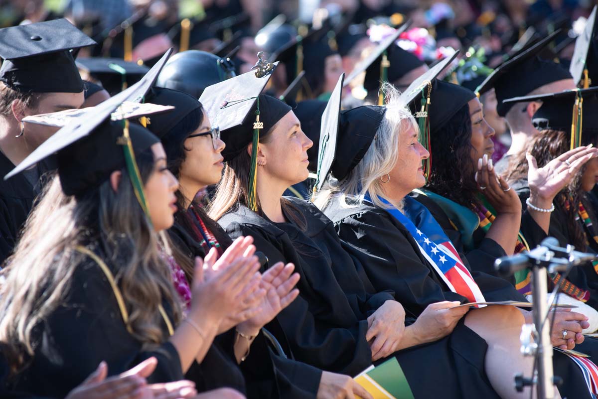 People enjoying Commencement