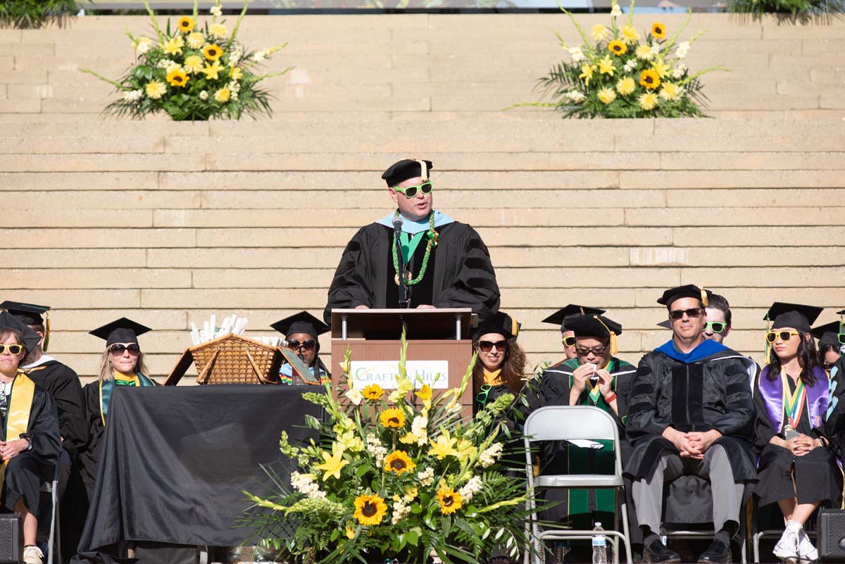 People enjoying Commencement