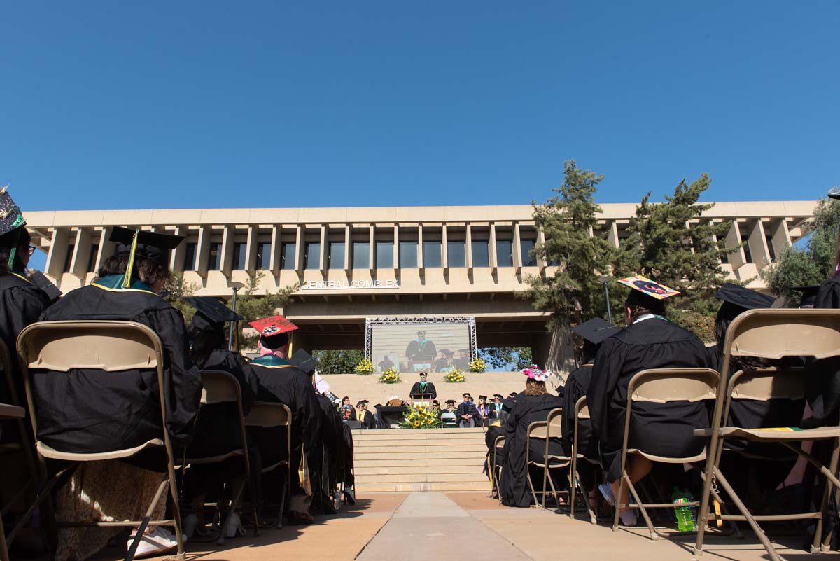 People enjoying Commencement