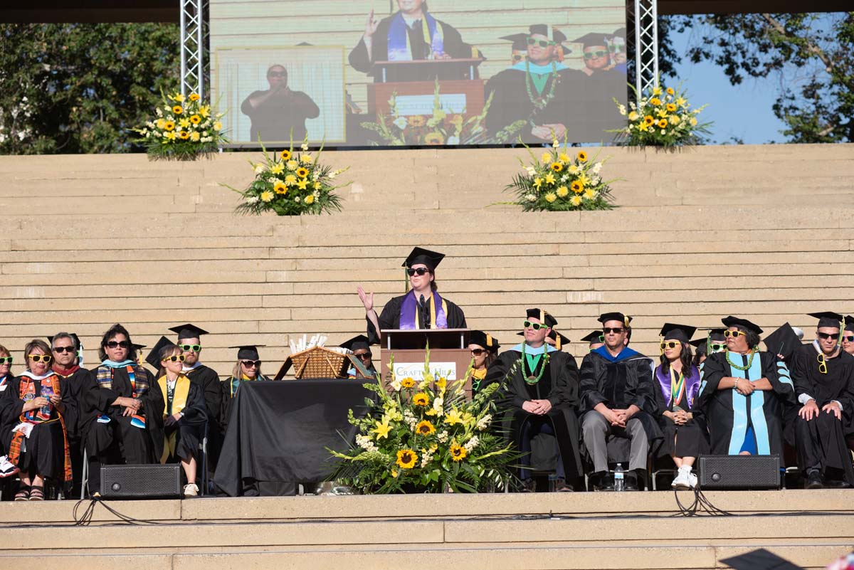 People enjoying Commencement