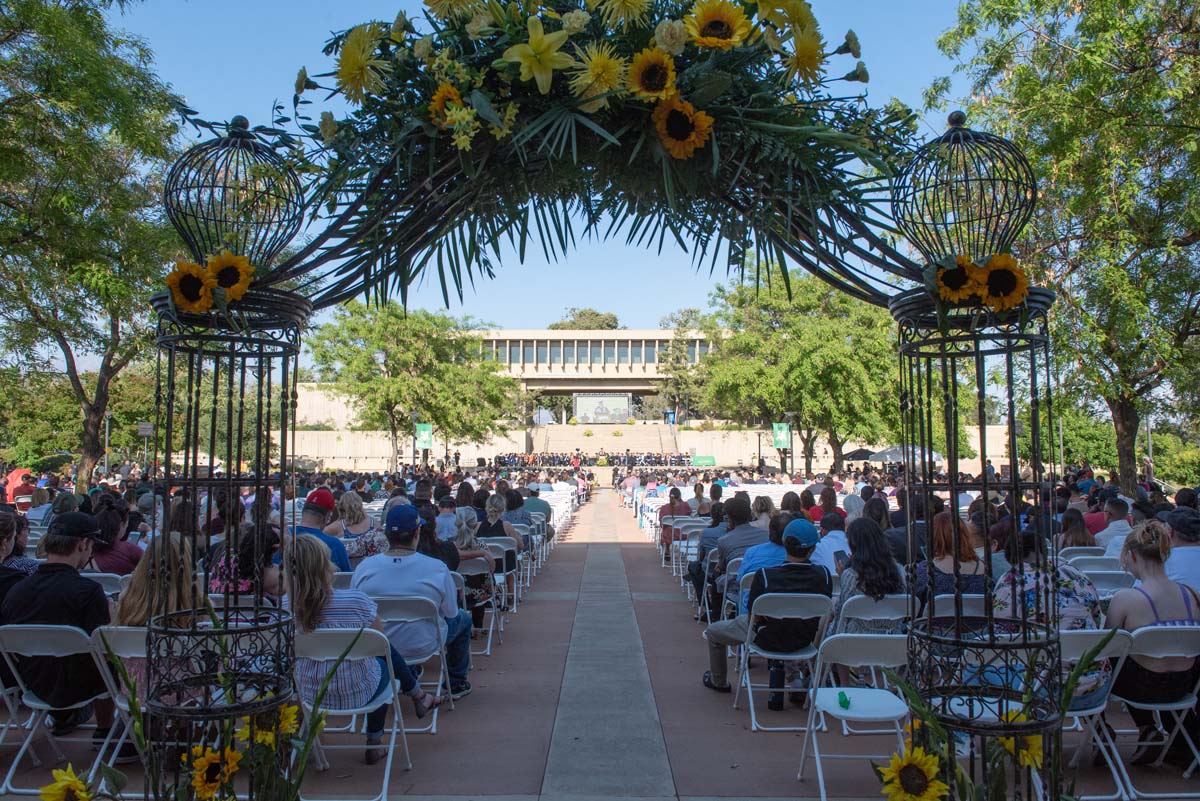 People enjoying Commencement